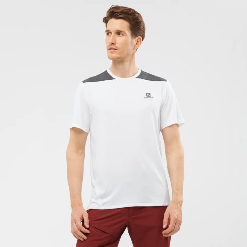 Camiseta Salomon Outline Curta Sleeve Masculino Branco Pretas | PT P87562